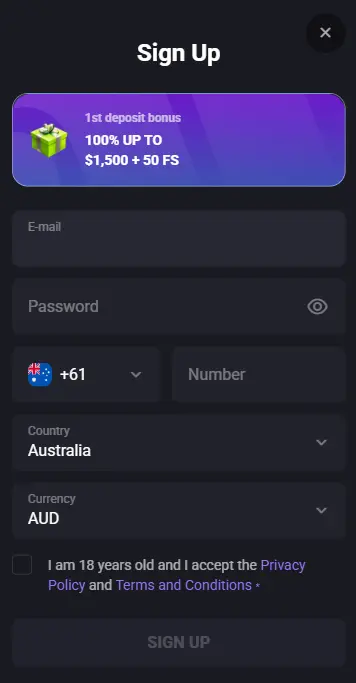 Registration on Mobile