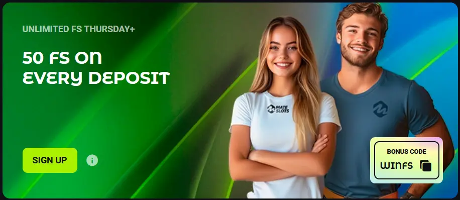 Unlimited MateSlots Free Spins Thursday Offer